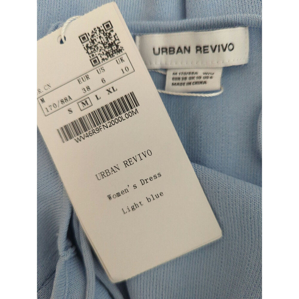 Urban Revivo Light Blue Cami Scoop Neck Slit Hem Dress MEDIUM NWT Coastal Casual - Picture 10 of 10